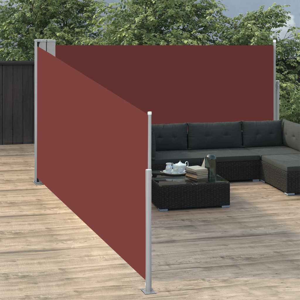 Sisäänvedettävä sivumarkiisi 170x1000 cm ruskea - Sisustajankoti.fi