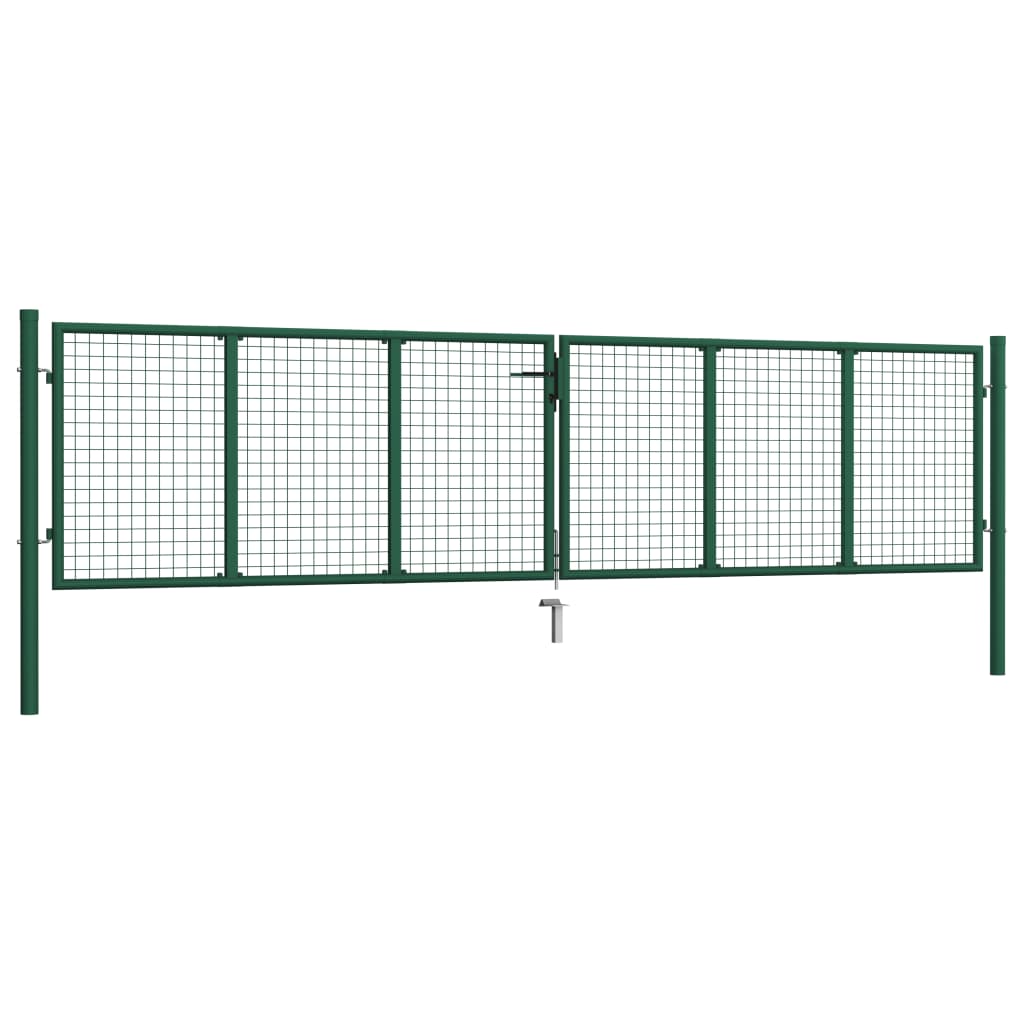 Puutarhan verkkoportti teräs 400x125 cm vihreä - Sisustajankoti.fi