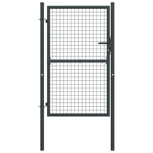 Puutarhaportti galvanoitu teräsverkko 100x200 cm harmaa - Sisustajankoti.fi