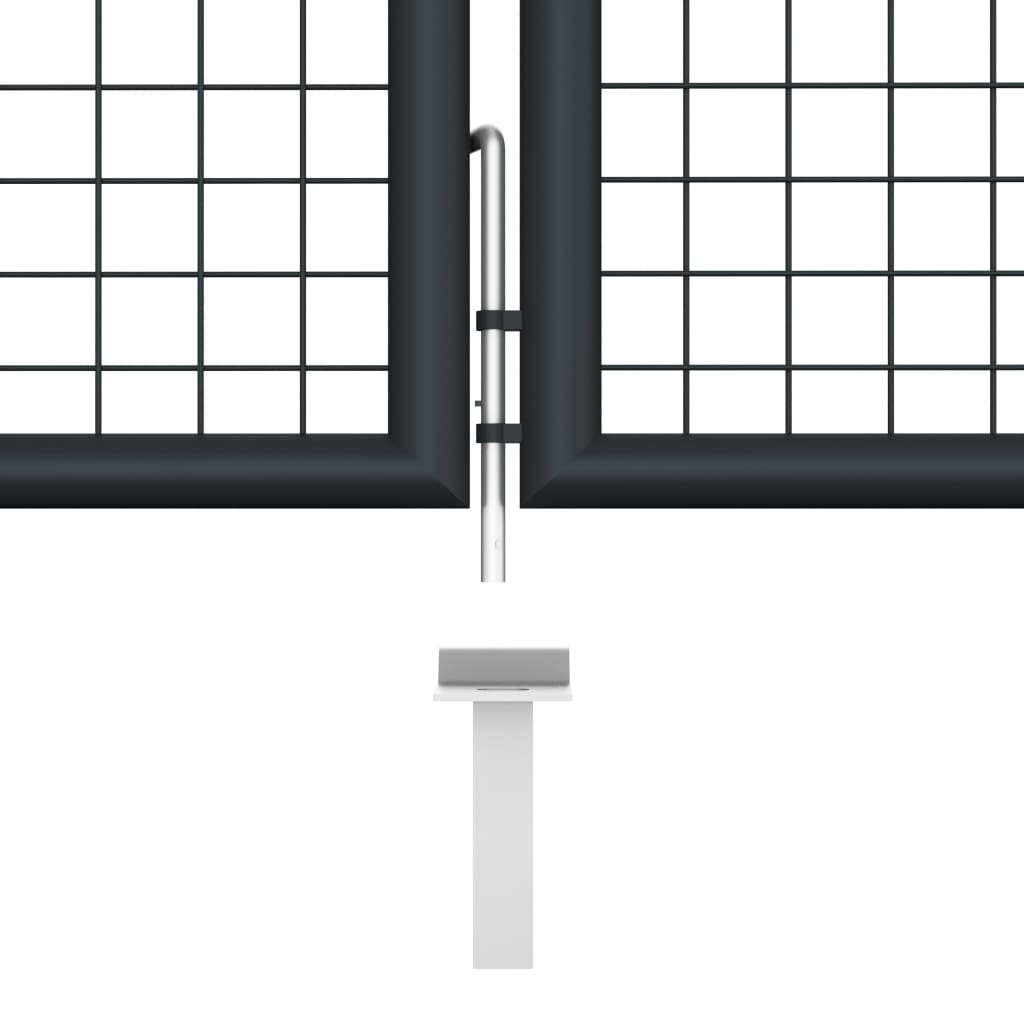 Puutarhaportti galvanoitu teräsverkko 400x125 cm harmaa - Sisustajankoti.fi
