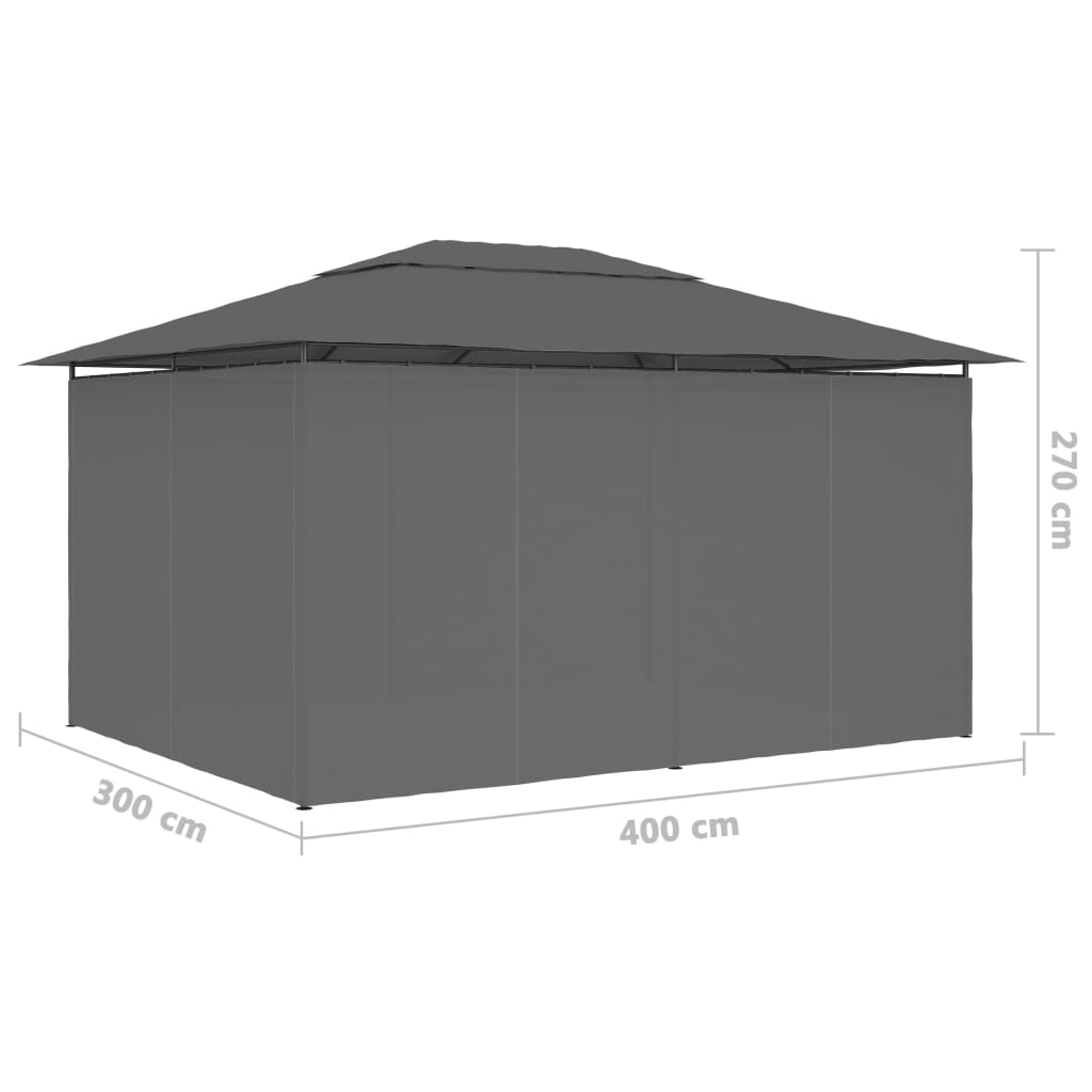 Puutarhakatos verhoilla 4x3 m antrasiitti - Sisustajankoti.fi