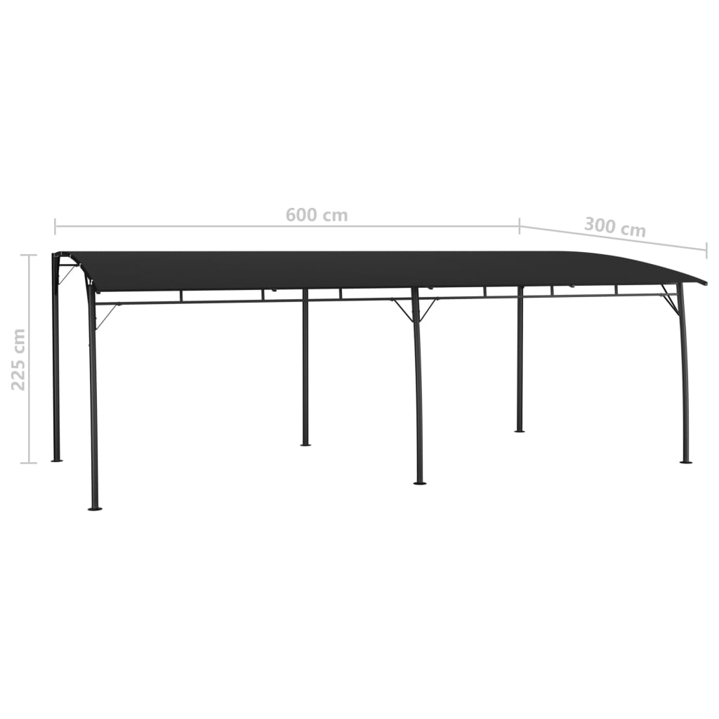 Puutarhan aurinkokatos 6x3x2,25 m antrasiitti - Sisustajankoti.fi