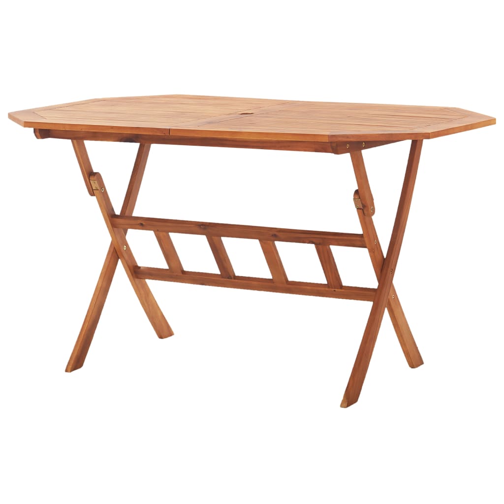 Kokoontaittuva puutarhapöytä 135x85x75 cm täysi akaasiapuu - Sisustajankoti.fi