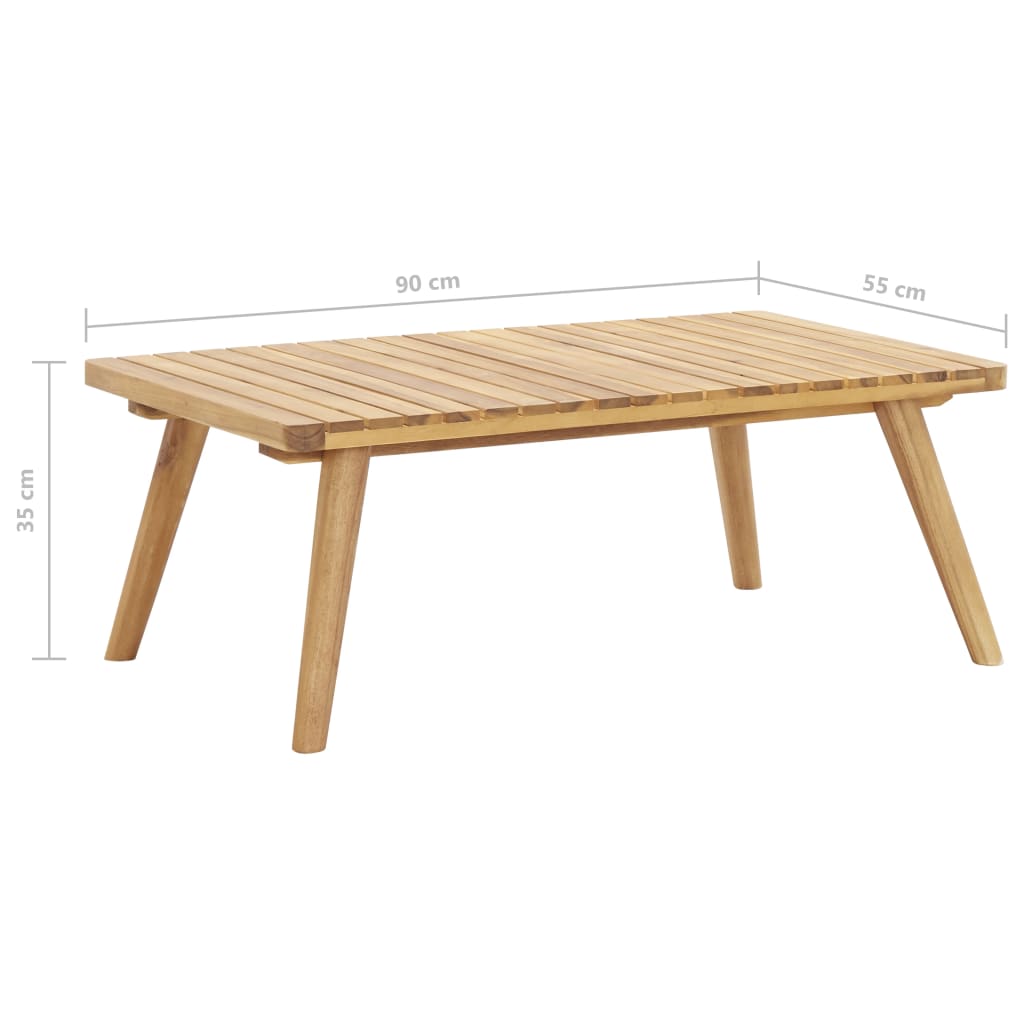 Puutarhan sohvapöytä 90x55x35 cm täysi akaasiapuu - Sisustajankoti.fi