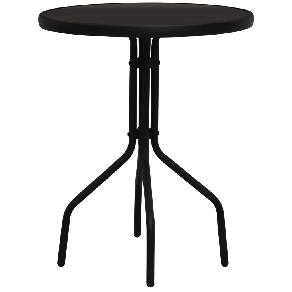 3-osainen bistrosarja PVC-rottinki musta - Sisustajankoti.fi