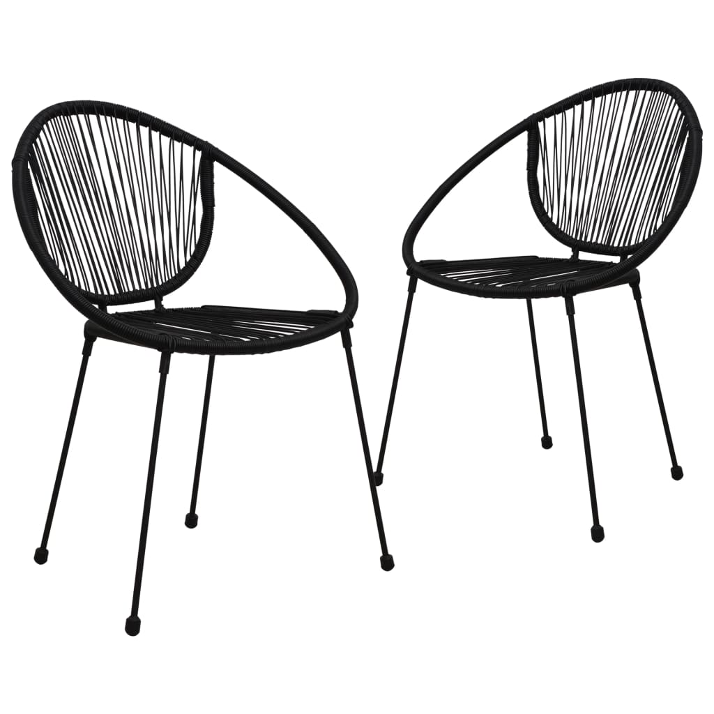 3-osainen bistrosarja PVC-rottinki musta - Sisustajankoti.fi