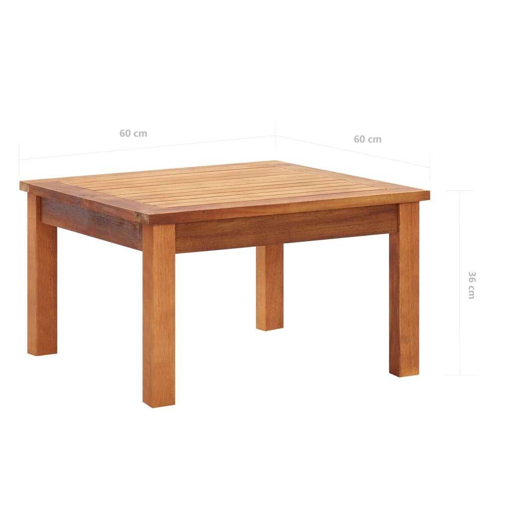 Puutarhan sohvapöytä 60x60x36 cm täysi akaasiapuu - Sisustajankoti.fi