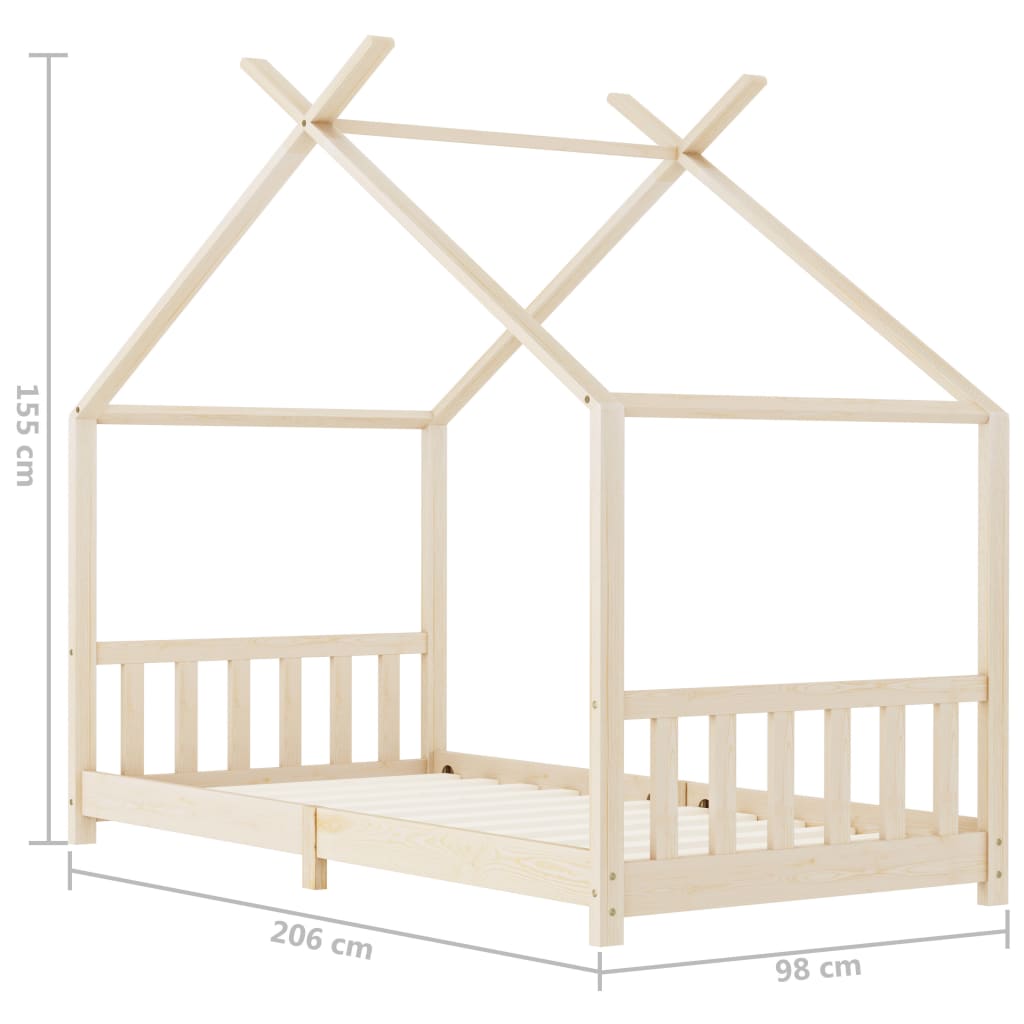 Lasten sängynrunko täysi mänty 90x200 cm - Sisustajankoti.fi