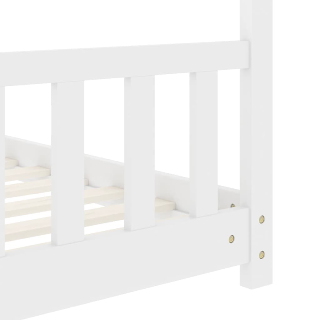 Lasten sängynrunko valkoinen täysi mänty 80x160 cm - Sisustajankoti.fi
