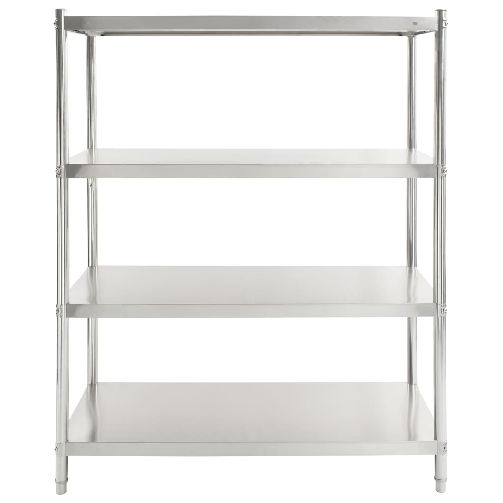 4-tasoinen keittiöhylly 120x50x155 cm ruostumaton teräs - Sisustajankoti.fi