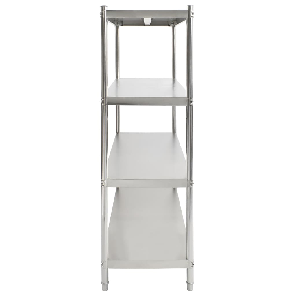 4-tasoinen keittiöhylly 120x50x155 cm ruostumaton teräs - Sisustajankoti.fi