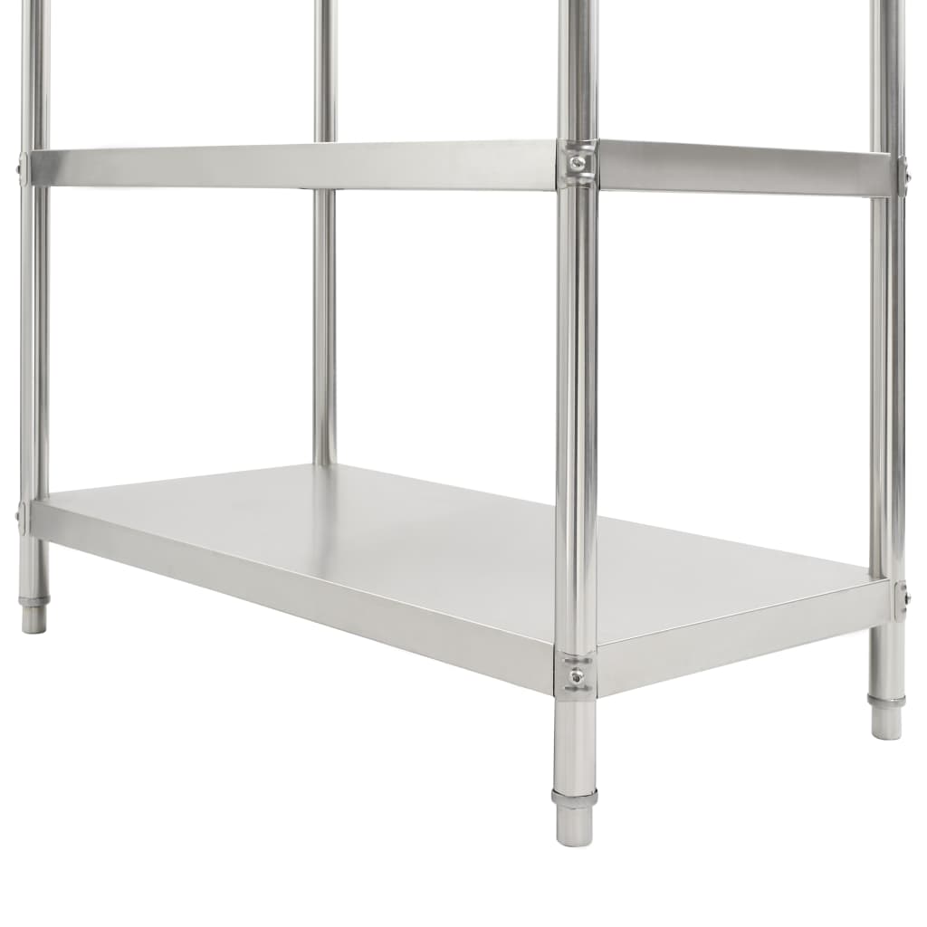 4-tasoinen keittiöhylly 120x50x155 cm ruostumaton teräs - Sisustajankoti.fi