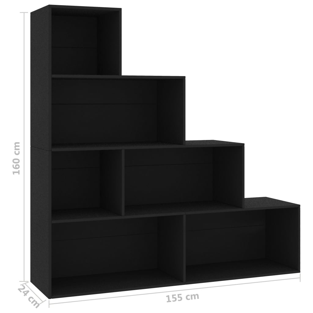 Kirjahylly/tilanjakaja musta 155x24x160 cm - Sisustajankoti.fi