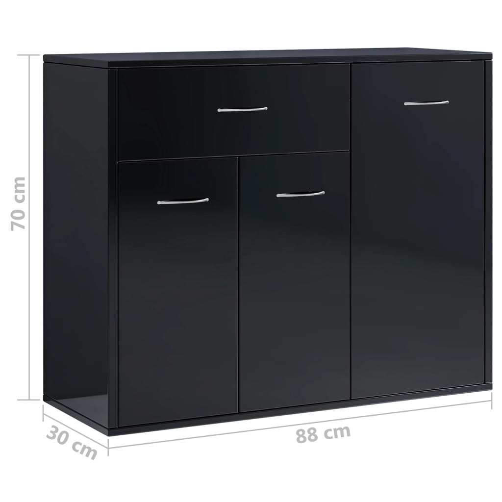 Senkki korkeakiilto musta 88x30x70 cm - Sisustajankoti.fi
