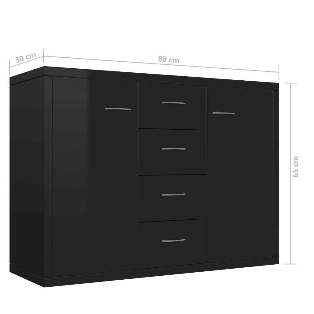 Senkki korkeakiilto musta 88x30x65 cm - Sisustajankoti.fi