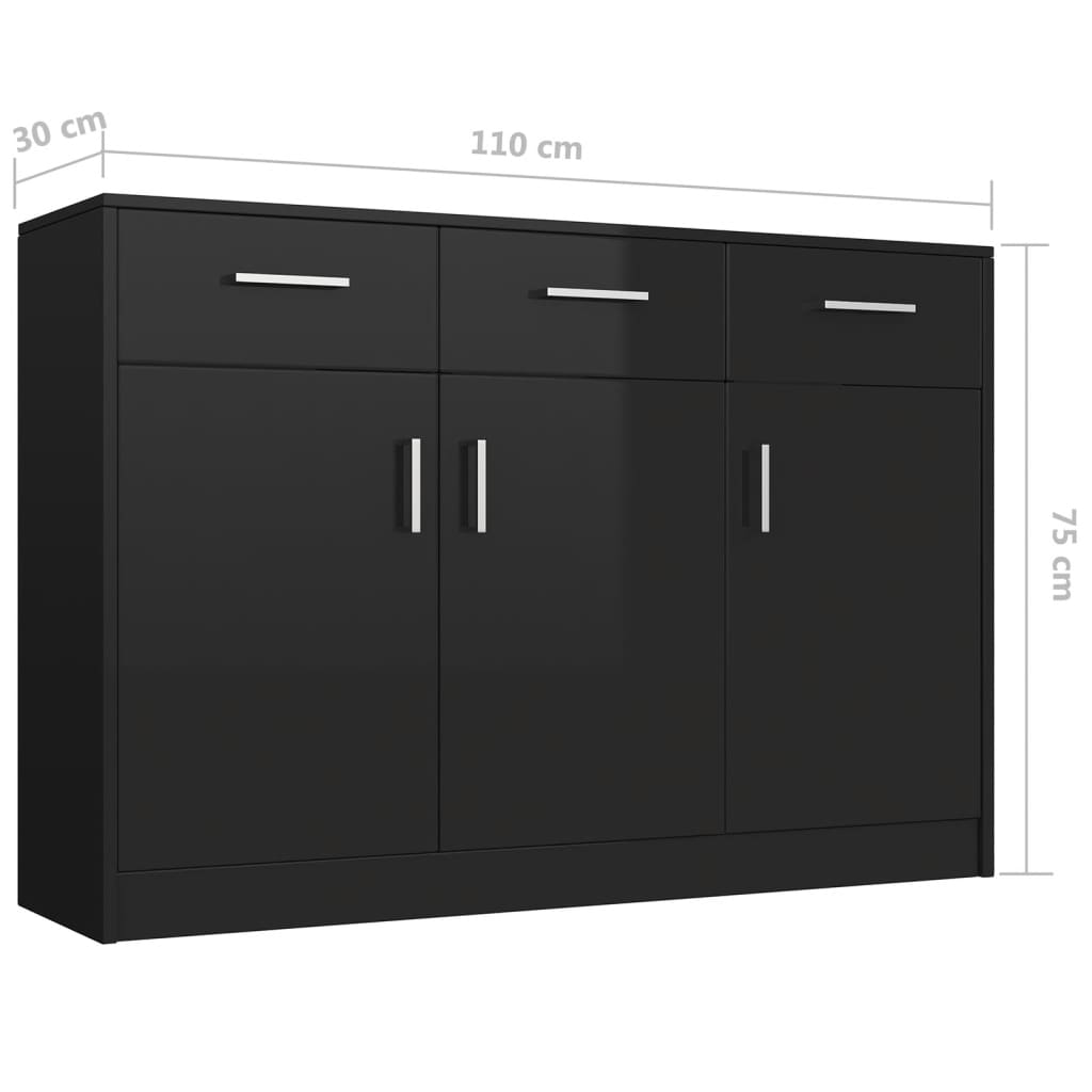 Senkki korkeakiilto musta 110x30x75 cm - Sisustajankoti.fi