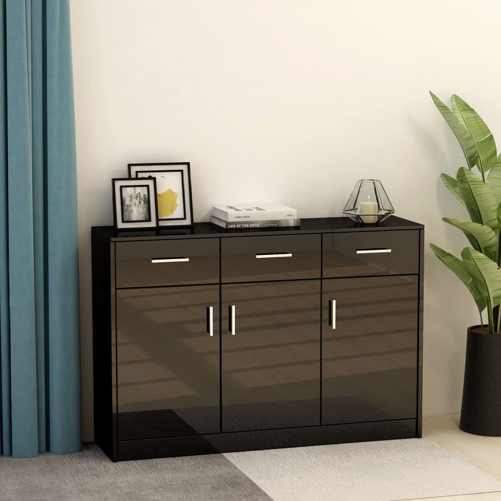Senkki korkeakiilto musta 110x30x75 cm - Sisustajankoti.fi