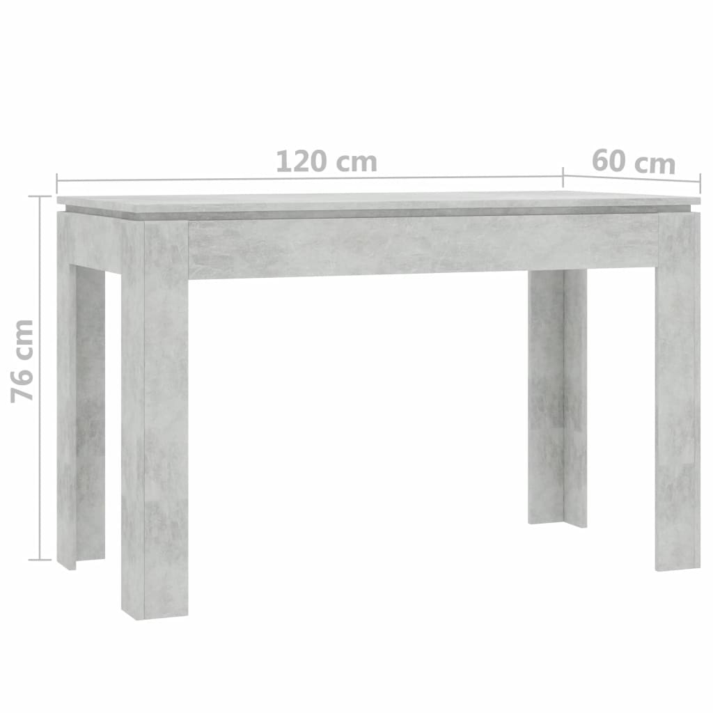 Ruokapöytä betoninharmaa 120x60x76 cm - Sisustajankoti.fi