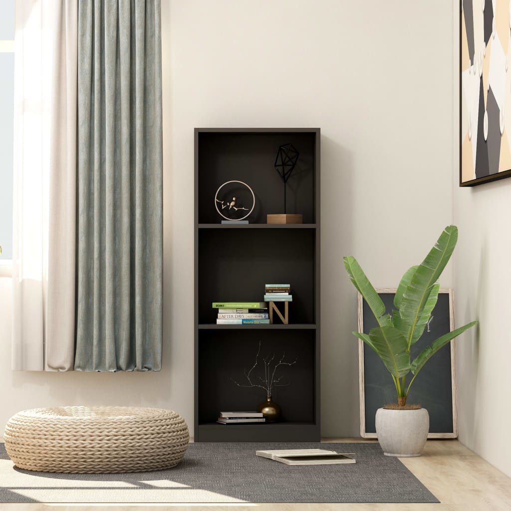 3-tasoinen kirjahylly musta 40x24x108 cm - Sisustajankoti.fi