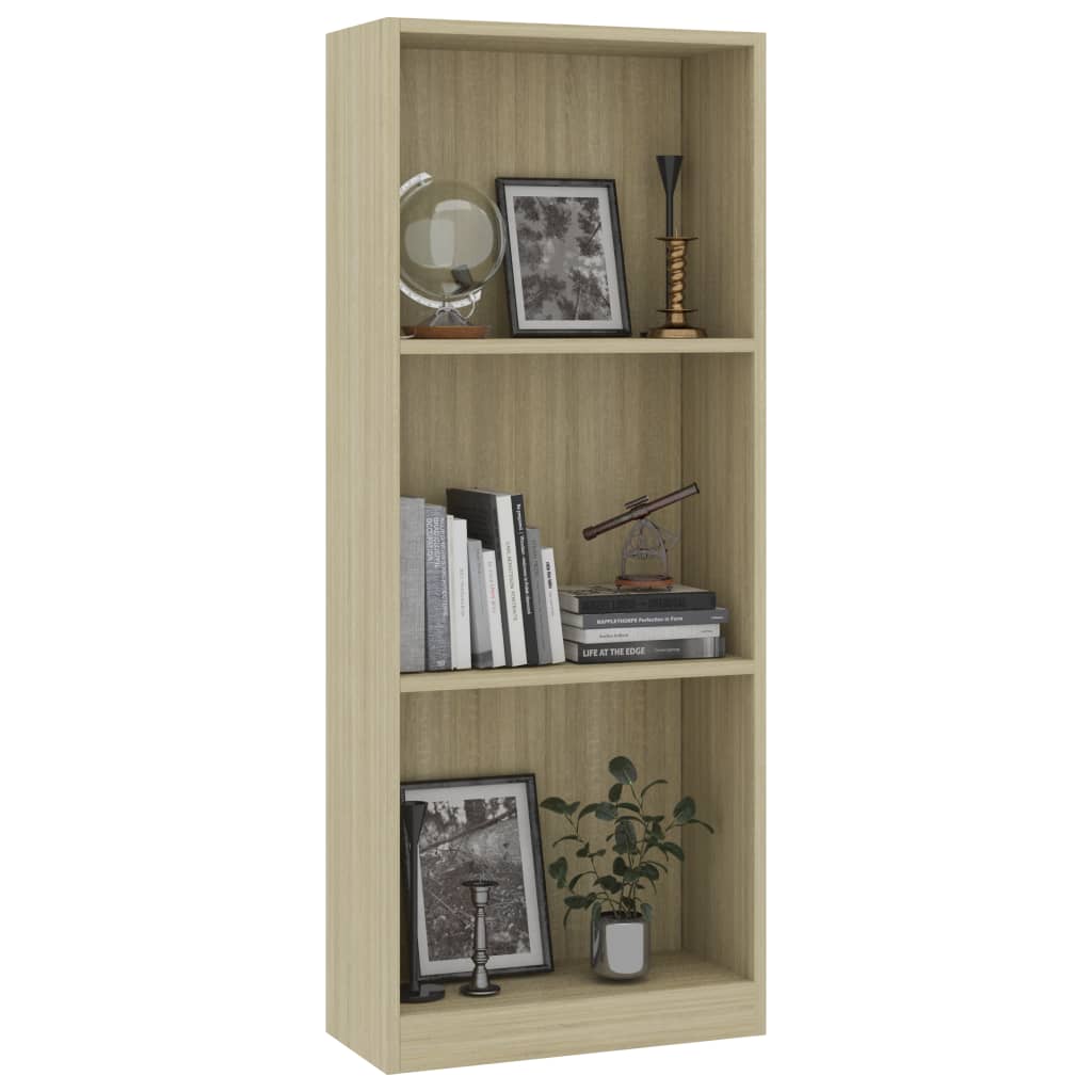 3-tasoinen kirjahylly Sonoma tammi 40x24x108 cm - Sisustajankoti.fi