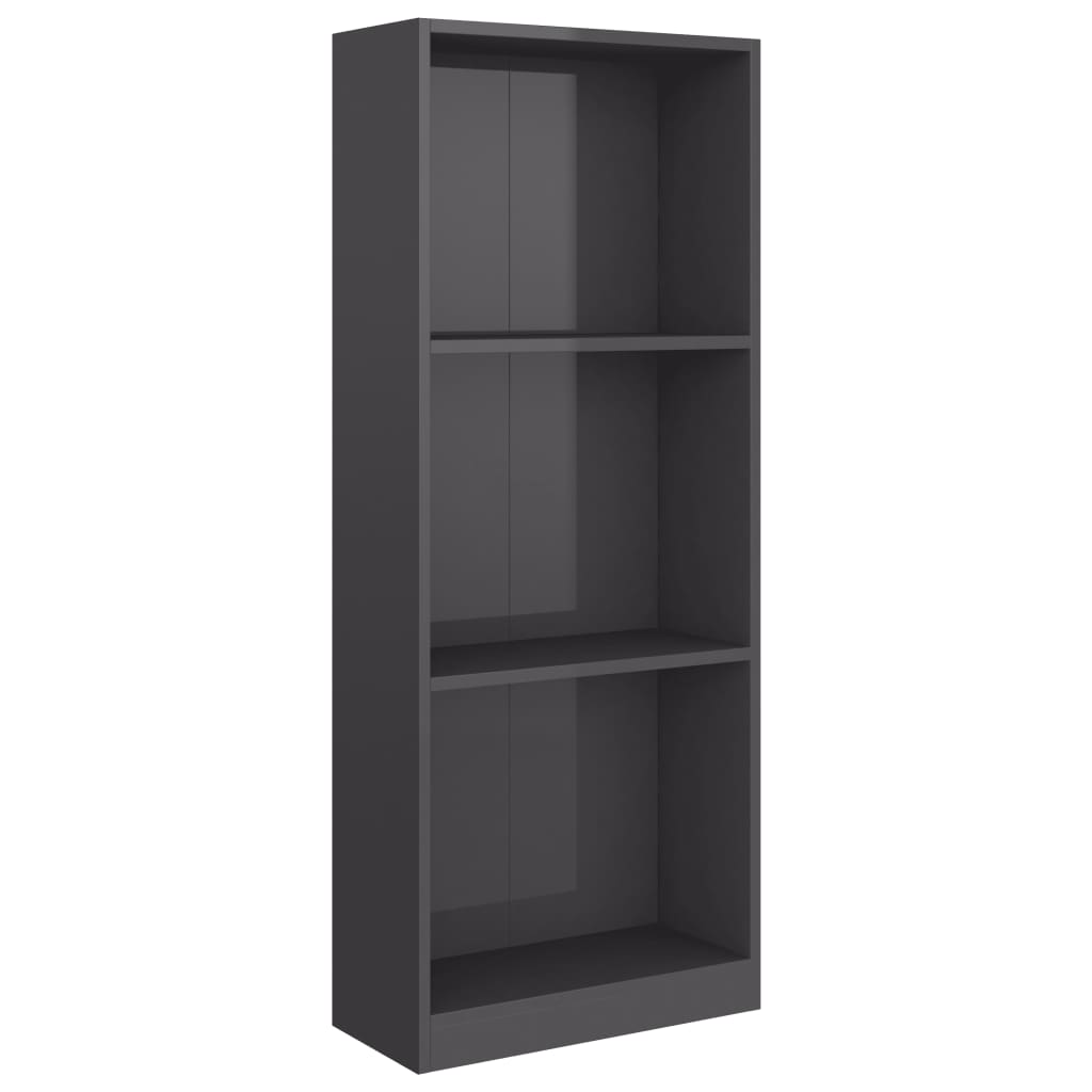 3-tasoinen kirjahylly korkeak. harmaa 40x24x108 cm - Sisustajankoti.fi