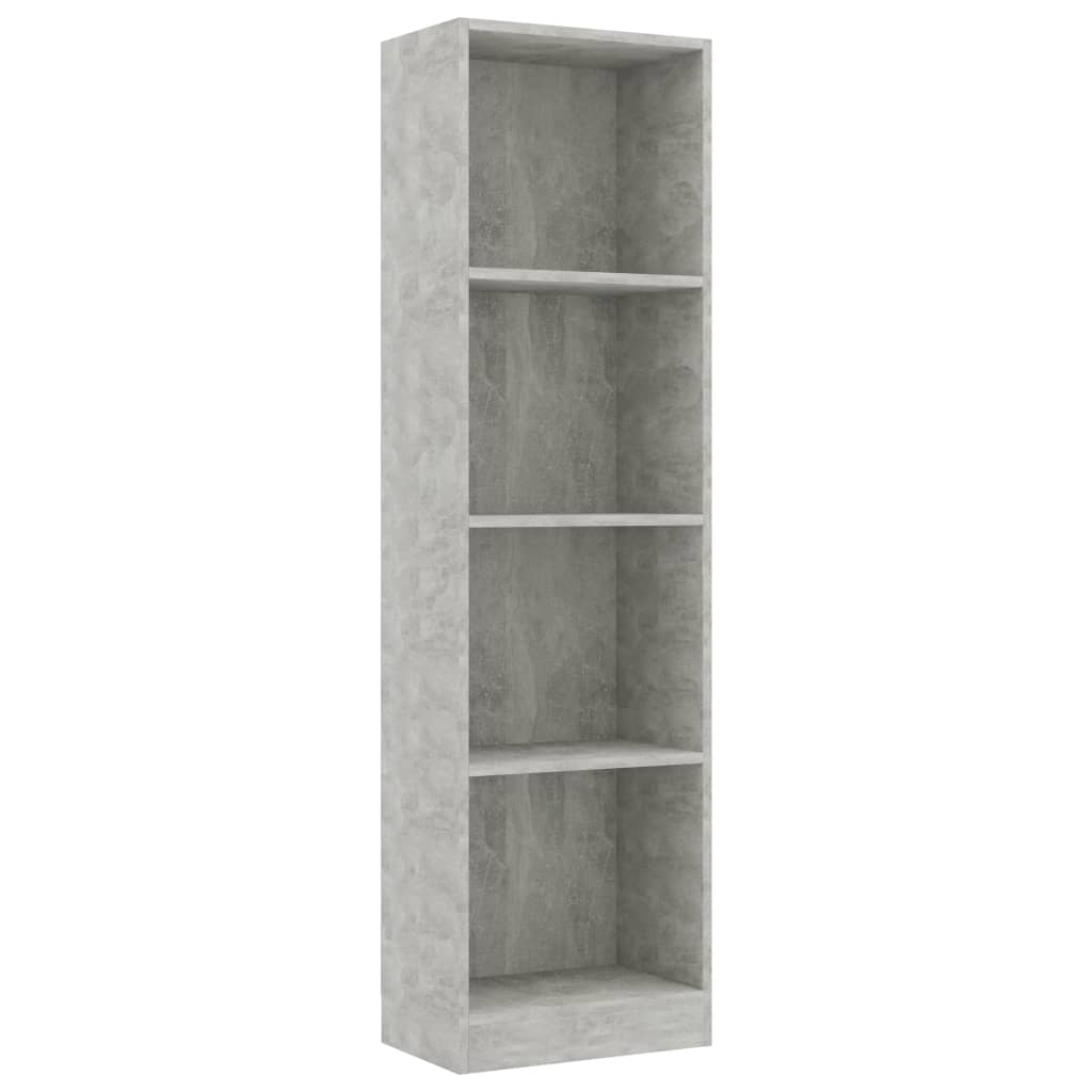 4-tasoinen kirjahylly betoninharmaa 40x24x142 cm - Sisustajankoti.fi