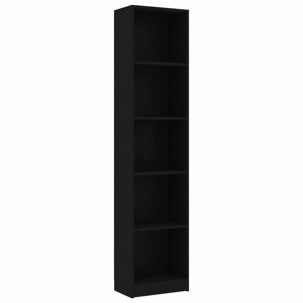 5-tasoinen kirjahylly musta 40x24x175 cm - Sisustajankoti.fi