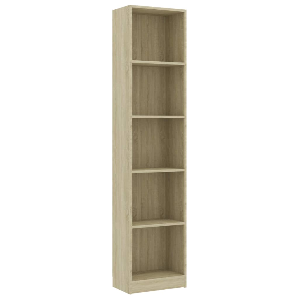 5-tasoinen kirjahylly Sonoma tammi 40x24x175 cm - Sisustajankoti.fi
