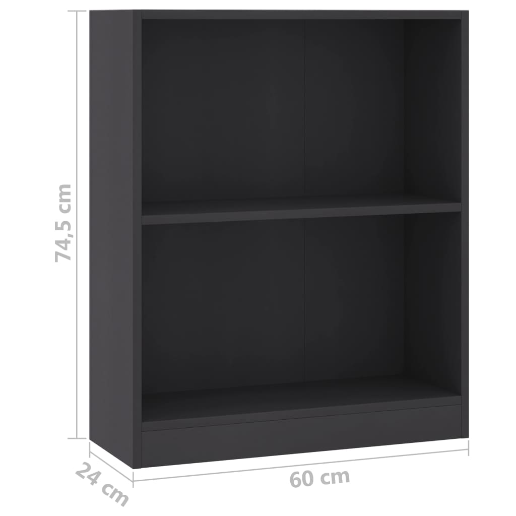 Kirjahylly harmaa 60x24x74,5 cm - Sisustajankoti.fi