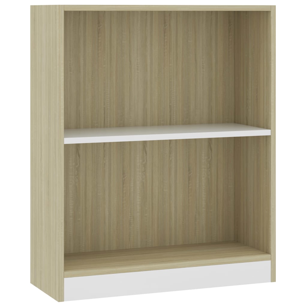 Kirjahylly valkoinen ja tammi 60x24x74,5 cm - Sisustajankoti.fi