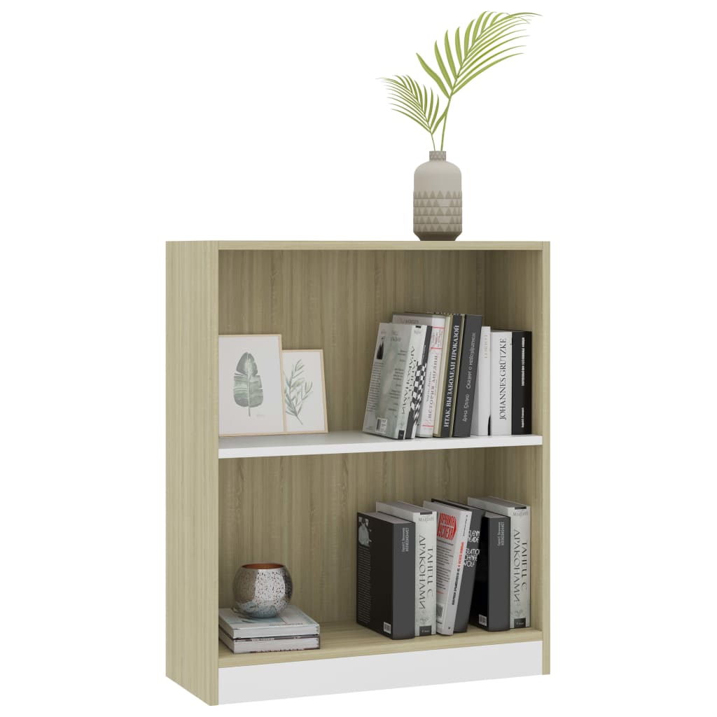 Kirjahylly valkoinen ja tammi 60x24x74,5 cm - Sisustajankoti.fi