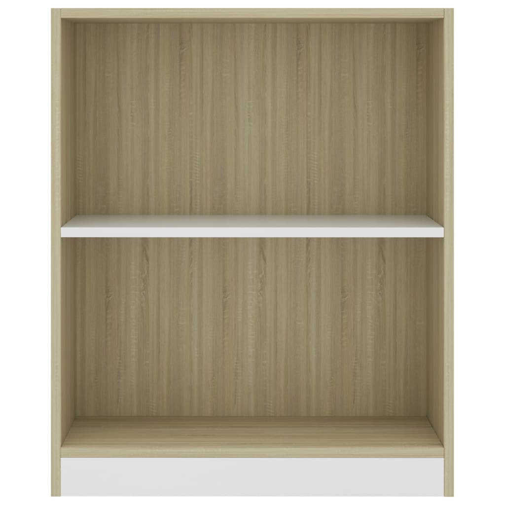 Kirjahylly valkoinen ja tammi 60x24x74,5 cm - Sisustajankoti.fi