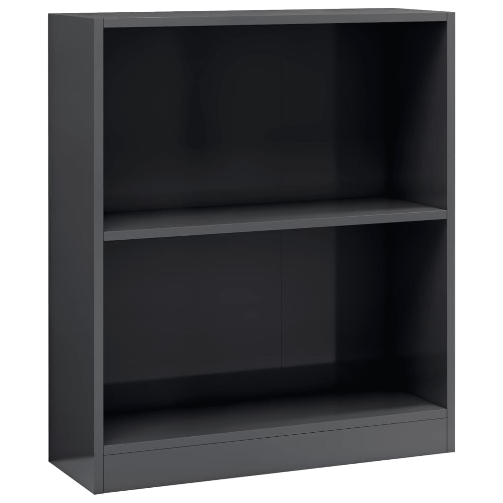 Kirjahylly korkeakiilto harmaa 60x24x74,5 cm - Sisustajankoti.fi