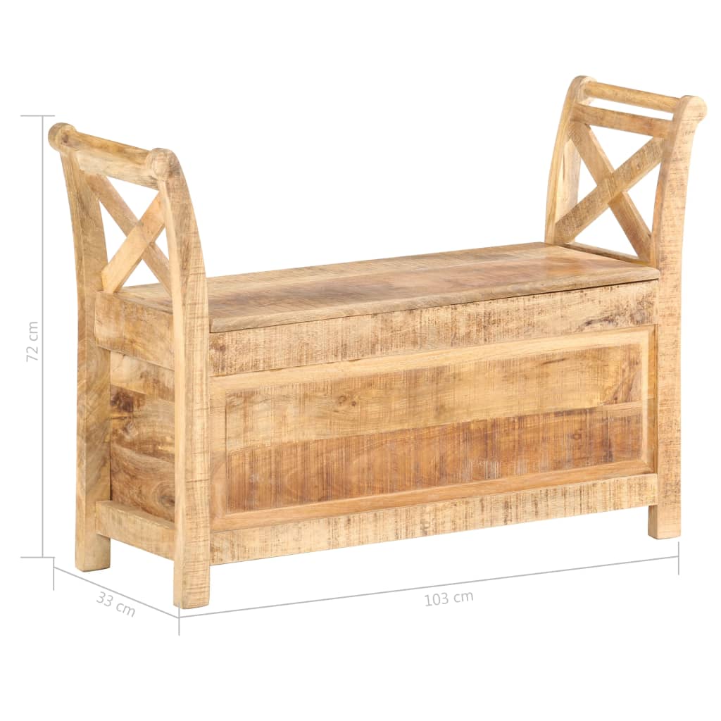 Eteisen penkki 103x33x72 cm täysi mangopuu - Sisustajankoti.fi