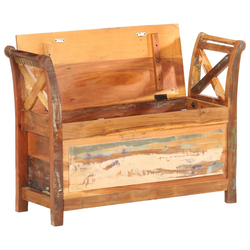 Eteisen penkki 103x33x72 cm kierrätetty puu - Sisustajankoti.fi