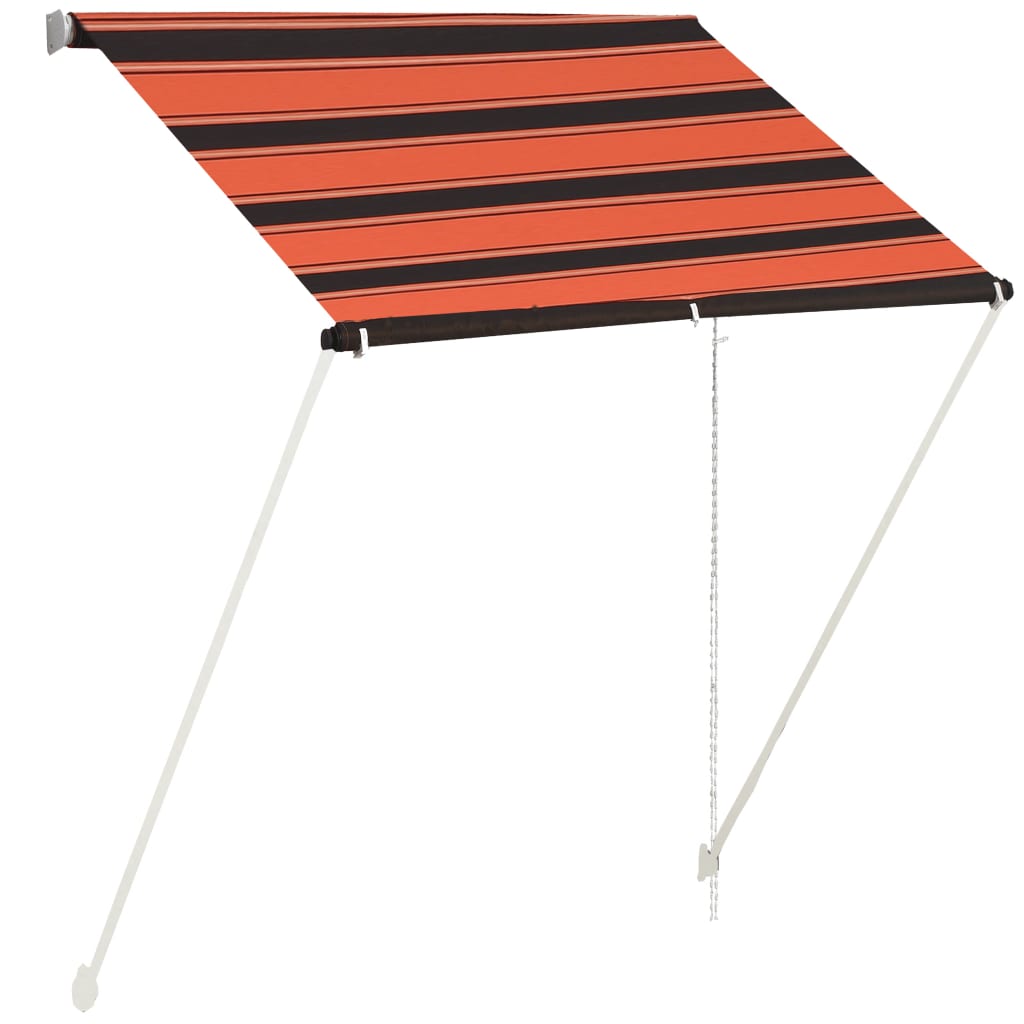 Sisäänkelattava markiisi 150x150 cm oranssi ja ruskea - Sisustajankoti.fi