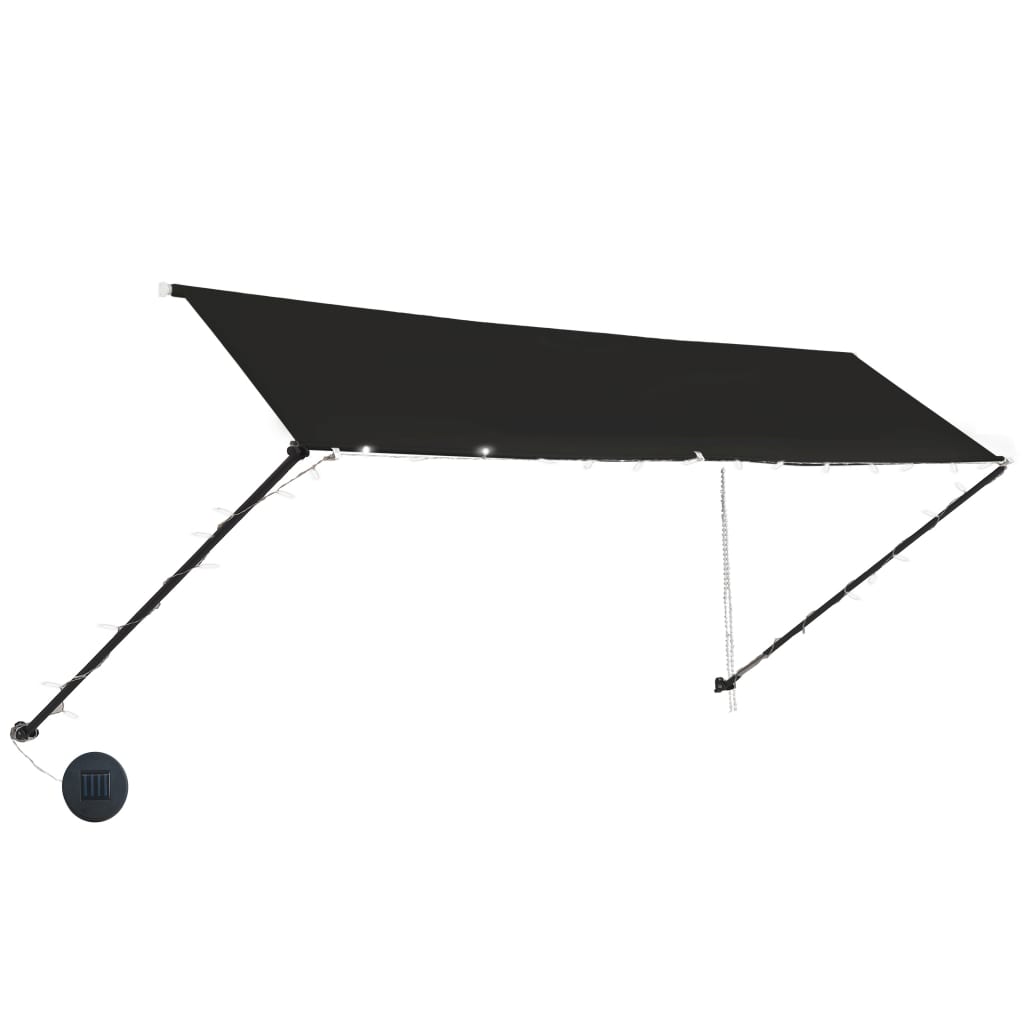 Sisäänkelattava markiisi LEDillä 400x150 cm antrasiitti - Sisustajankoti.fi