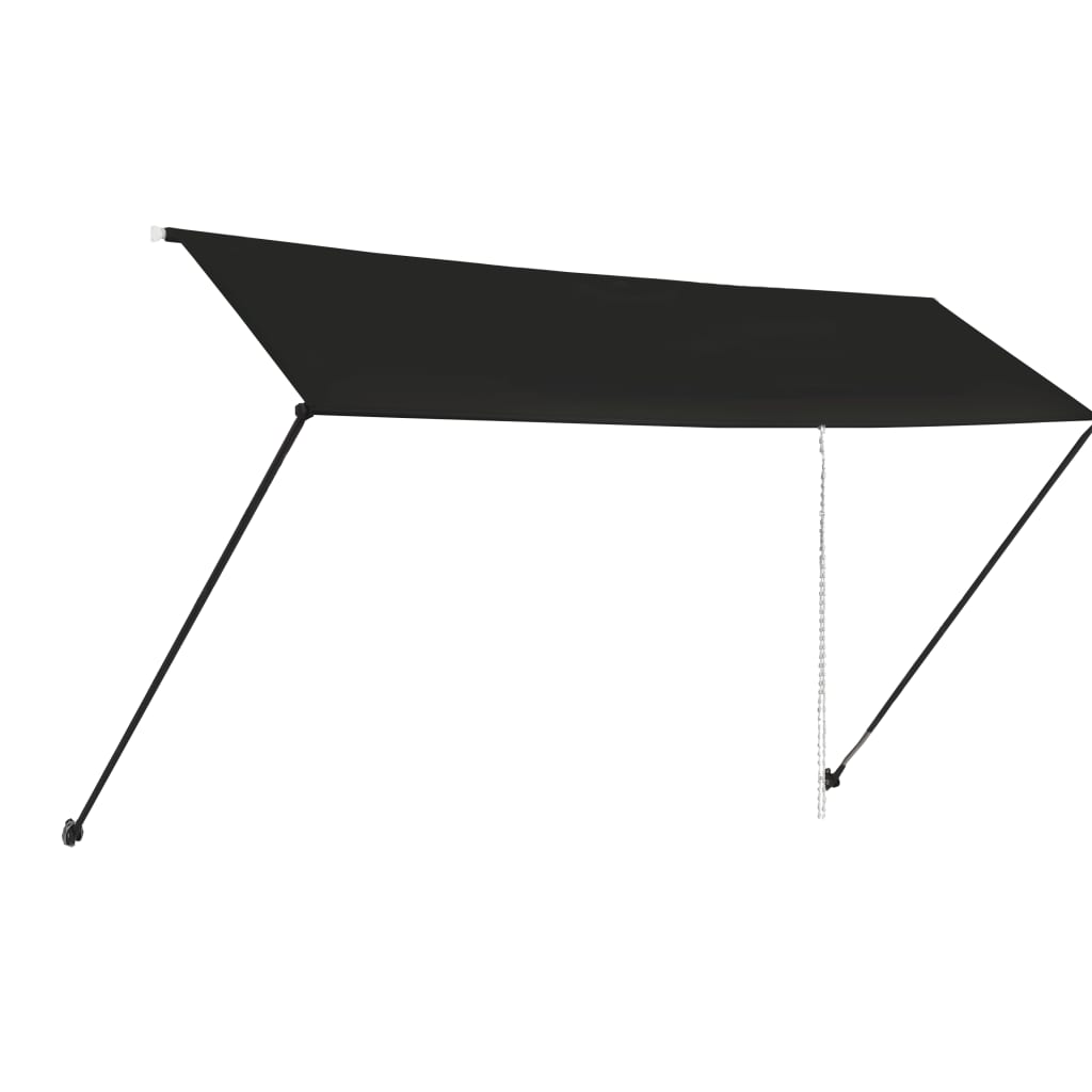 Sisäänkelattava markiisi LEDillä 400x150 cm antrasiitti - Sisustajankoti.fi