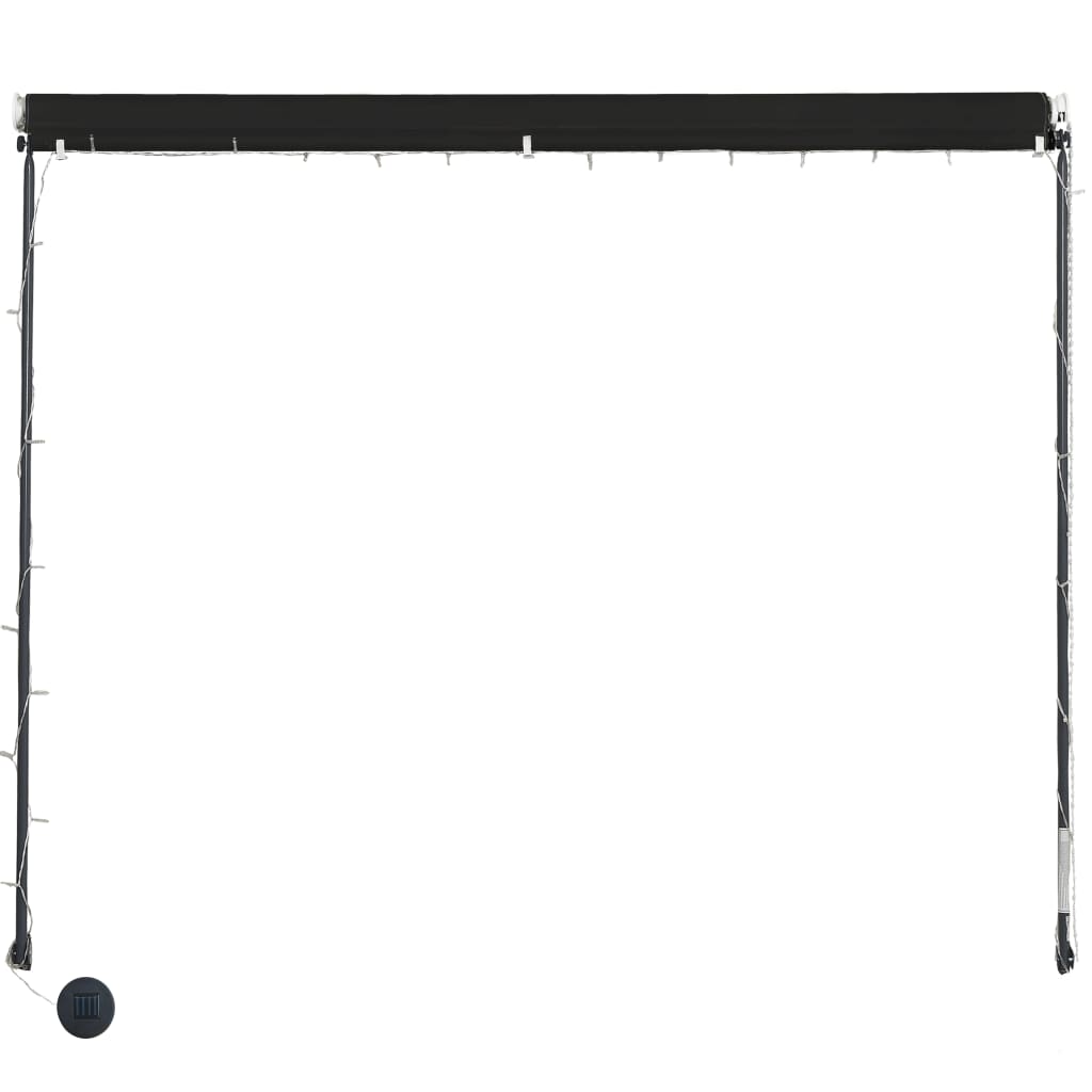 Sisäänkelattava markiisi LEDillä 400x150 cm antrasiitti - Sisustajankoti.fi