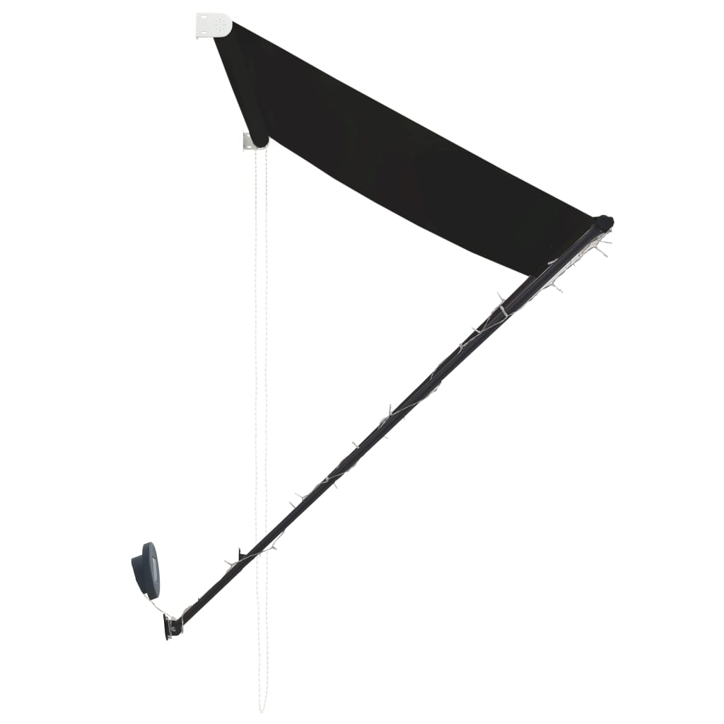 Sisäänkelattava markiisi LEDillä 400x150 cm antrasiitti - Sisustajankoti.fi
