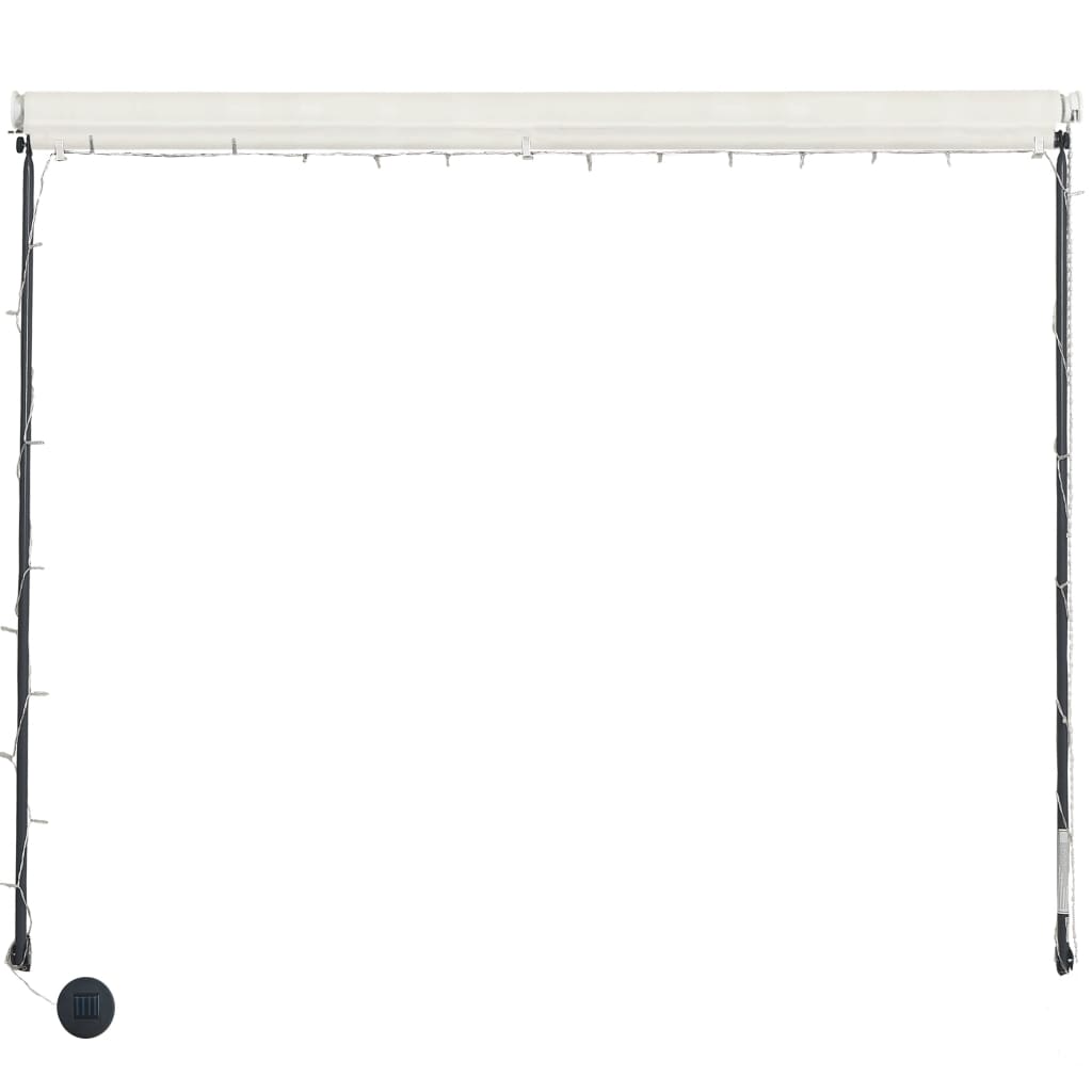 Sisäänkelattava markiisi LEDillä 200x150 cm kerma - Sisustajankoti.fi