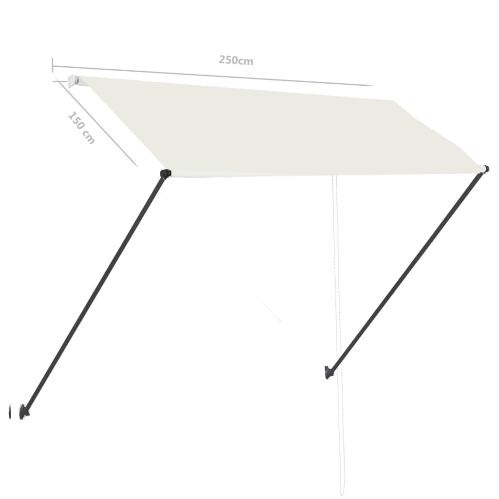Sisäänkelattava markiisi LEDillä 250x150 cm kerma - Sisustajankoti.fi