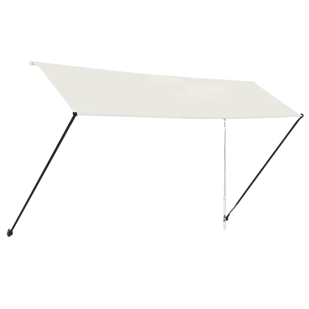 Sisäänkelattava markiisi LEDillä 400x150 cm kerma - Sisustajankoti.fi