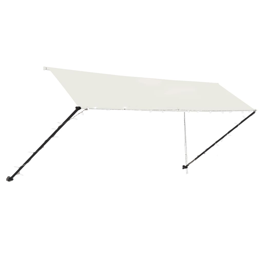 Sisäänkelattava markiisi LEDillä 400x150 cm kerma - Sisustajankoti.fi