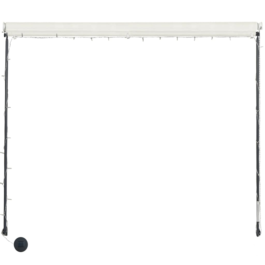 Sisäänkelattava markiisi LEDillä 400x150 cm kerma - Sisustajankoti.fi