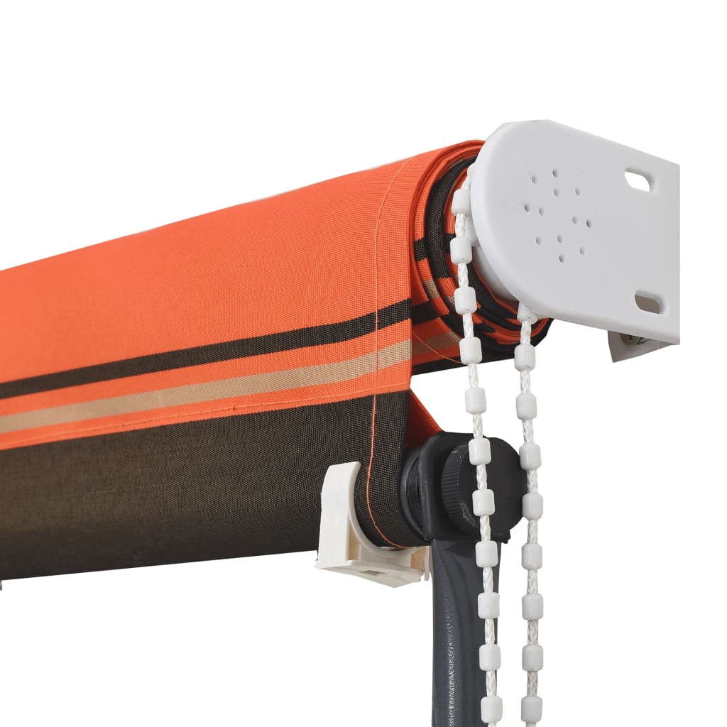Sisäänkelattava markiisi LEDillä 300x150 cm oranssi ja ruskea - Sisustajankoti.fi