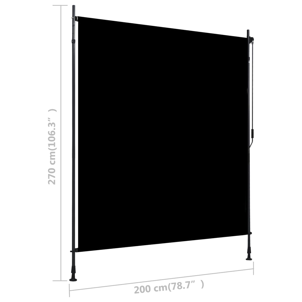 Ulkorullaverho 200x270 cm antrasiitti - Sisustajankoti.fi
