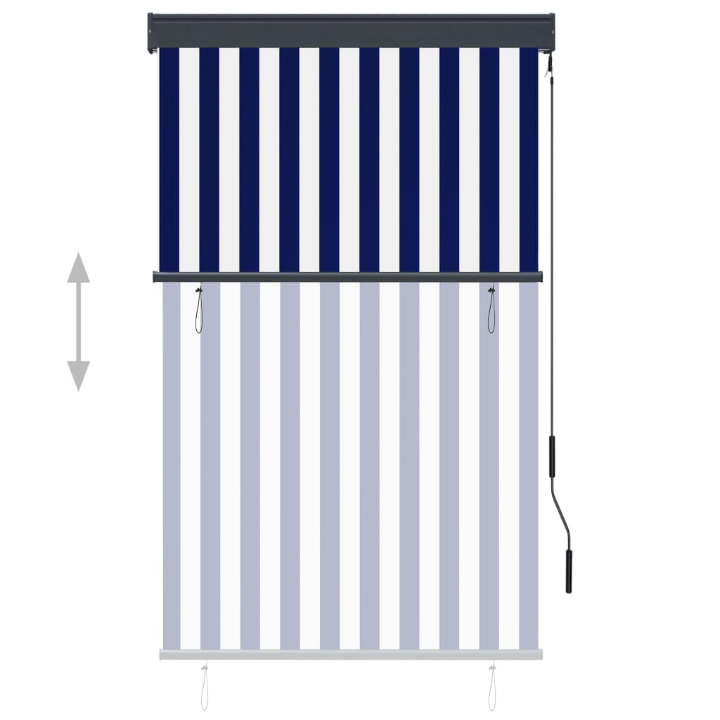 Ulkorullaverho 100x250 cm sininen ja valkoinen - Sisustajankoti.fi