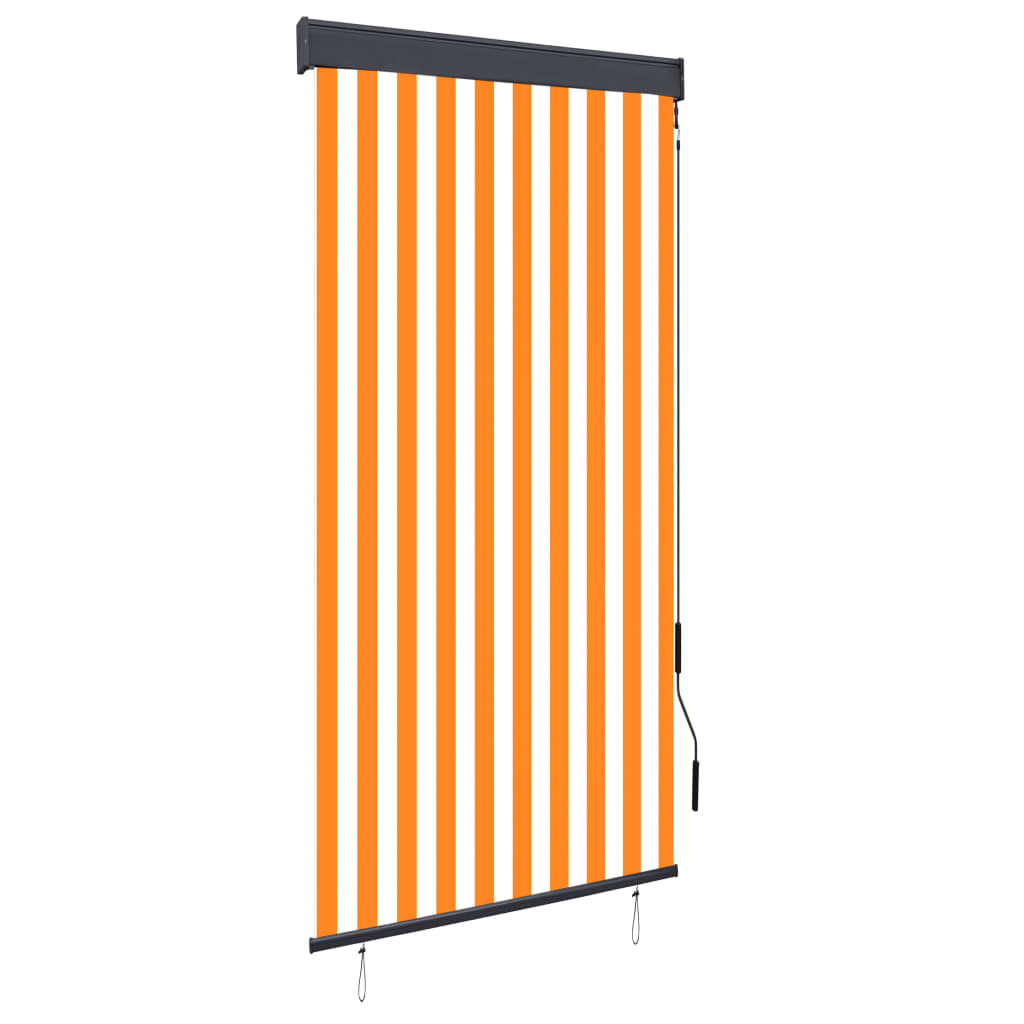 Ulkorullaverho 100x250 cm valkoinen ja oranssi - Sisustajankoti.fi