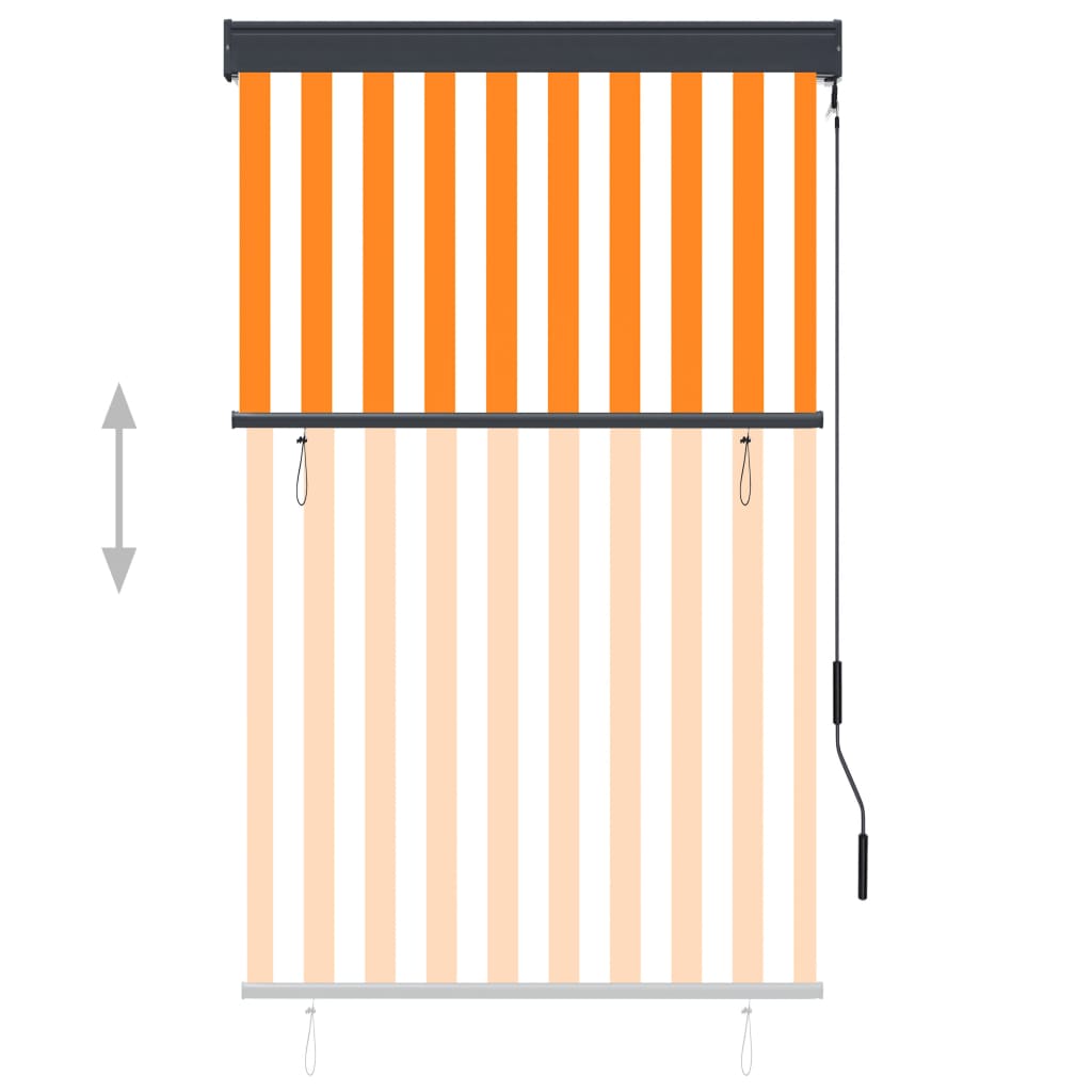 Ulkorullaverho 100x250 cm valkoinen ja oranssi - Sisustajankoti.fi